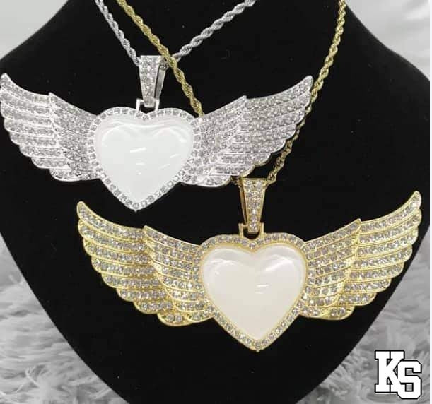 Blank Bling Heart Pendant